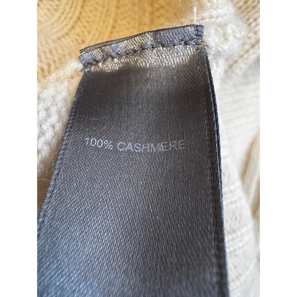 Marled 100% Cashmere Mock Neck Sweater Ivory, Size M - Picture 7 of 7